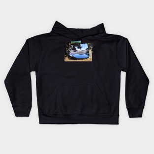 Oregon State Outline (Crater Lake & Wizard Island) Kids Hoodie